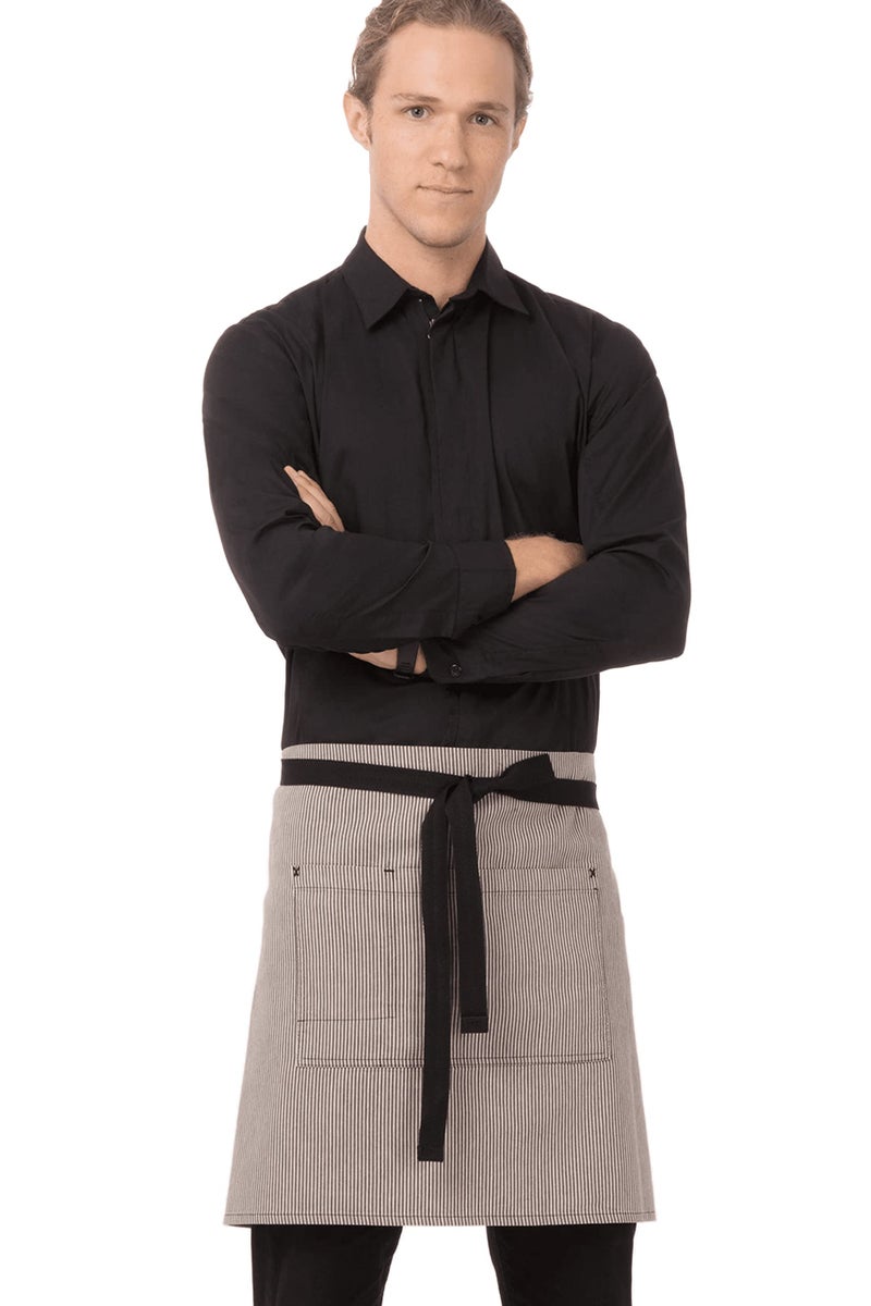 Chef Works Unisex Portland Half Bistro Apron, Black, One Size - Image 1